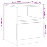 Nattbord Gammelt Tre 40X40X50 Cm Konstruert Tre