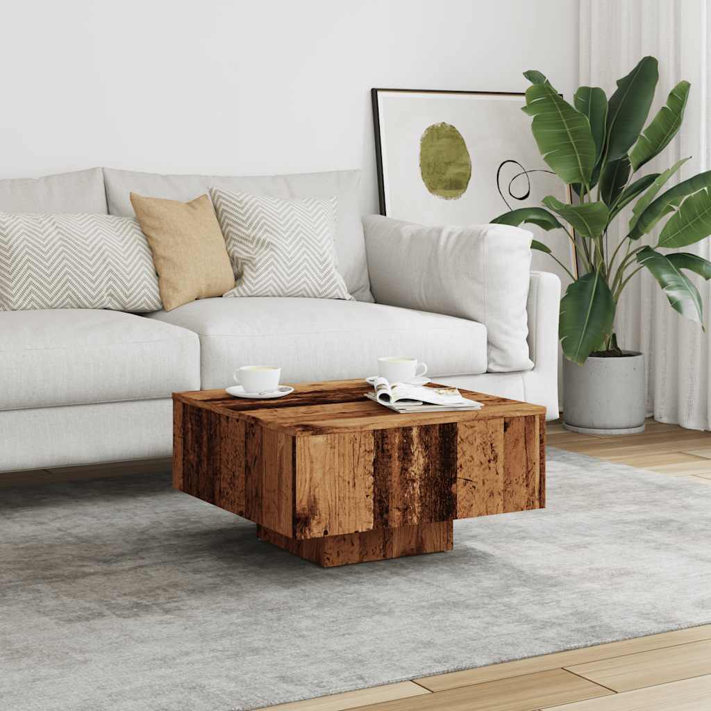 Salongbord Gammelt Tre 60X60X31,5 Cm Konstruert Tre