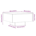 Salongbord Gammelt Tre 60X60X31,5 Cm Konstruert Tre
