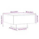 Salongbord Artisan Eik 60X60X31,5 Cm Konstruert Tre