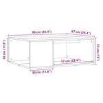 Salongbord Artisan Eik 90X67X33 Cm Konstruert Tre