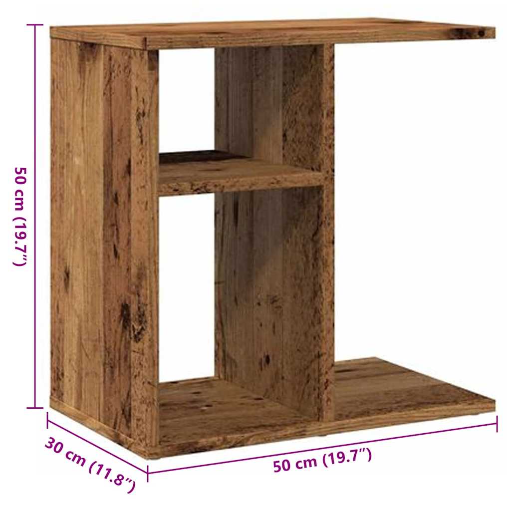 Sidebord Gammelt Tre 50X30X50 Cm Konstruert Tre
