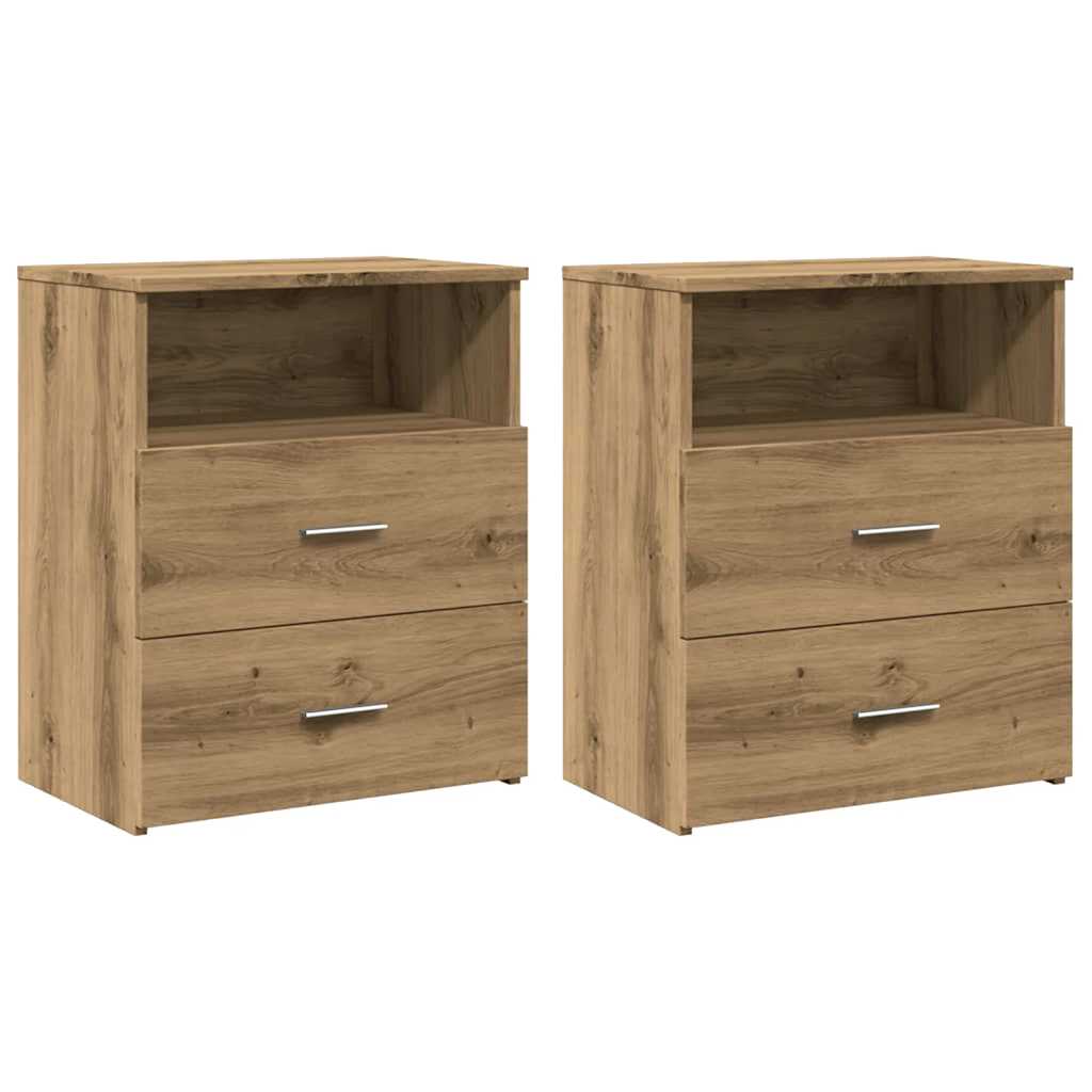 Nattbord 2 Stk Artisan Eik 50X32X60 Cm Konstruert Tre