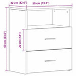 Nattbord 2 Stk Artisan Eik 50X32X60 Cm Konstruert Tre