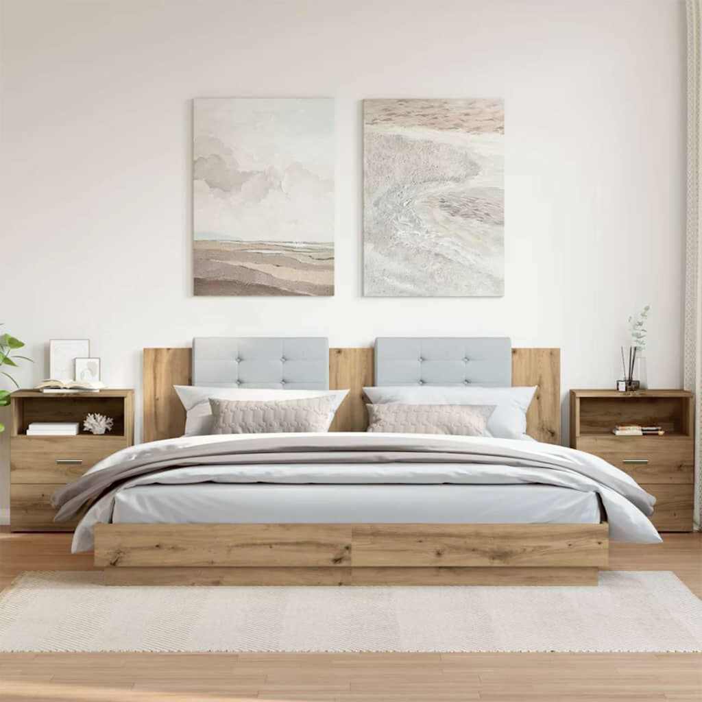 Nattbord 2 Stk Artisan Eik 50X32X60 Cm Konstruert Tre