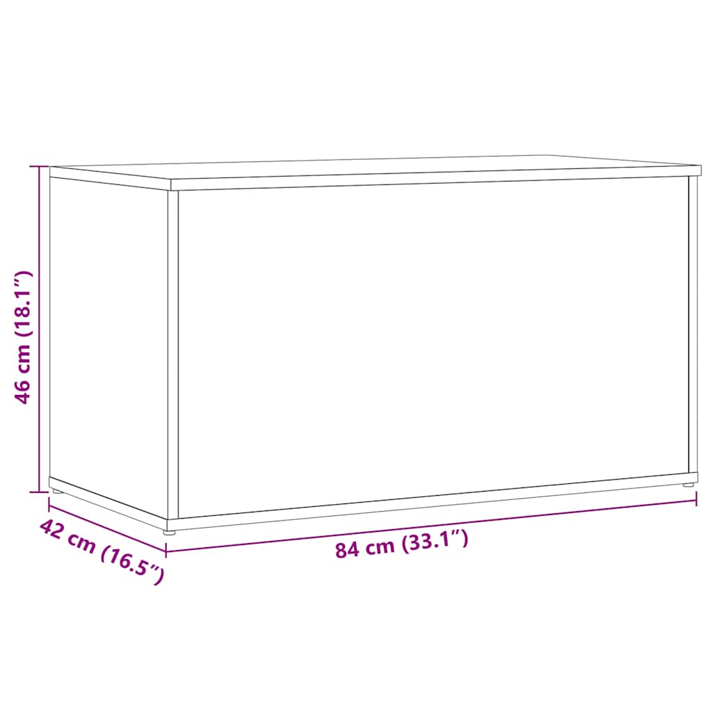 Oppbevaringskiste Artisan Eik 84X42X46 Cm Konstruert Tre