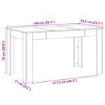 Spisebord Gammelt Tre 140X74,5X76 Cm Konstruert Tre