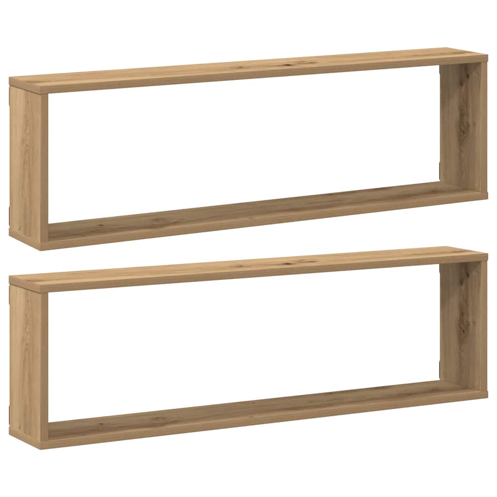 Vegghyller Kube 2 Stk Artisan Eik 100X15X30 Cm Konstruert Tre