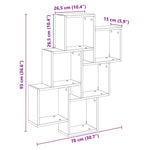Vegghylle Kubeformet Gammelt Tre 78X15X93 Cm Konstruert Tre