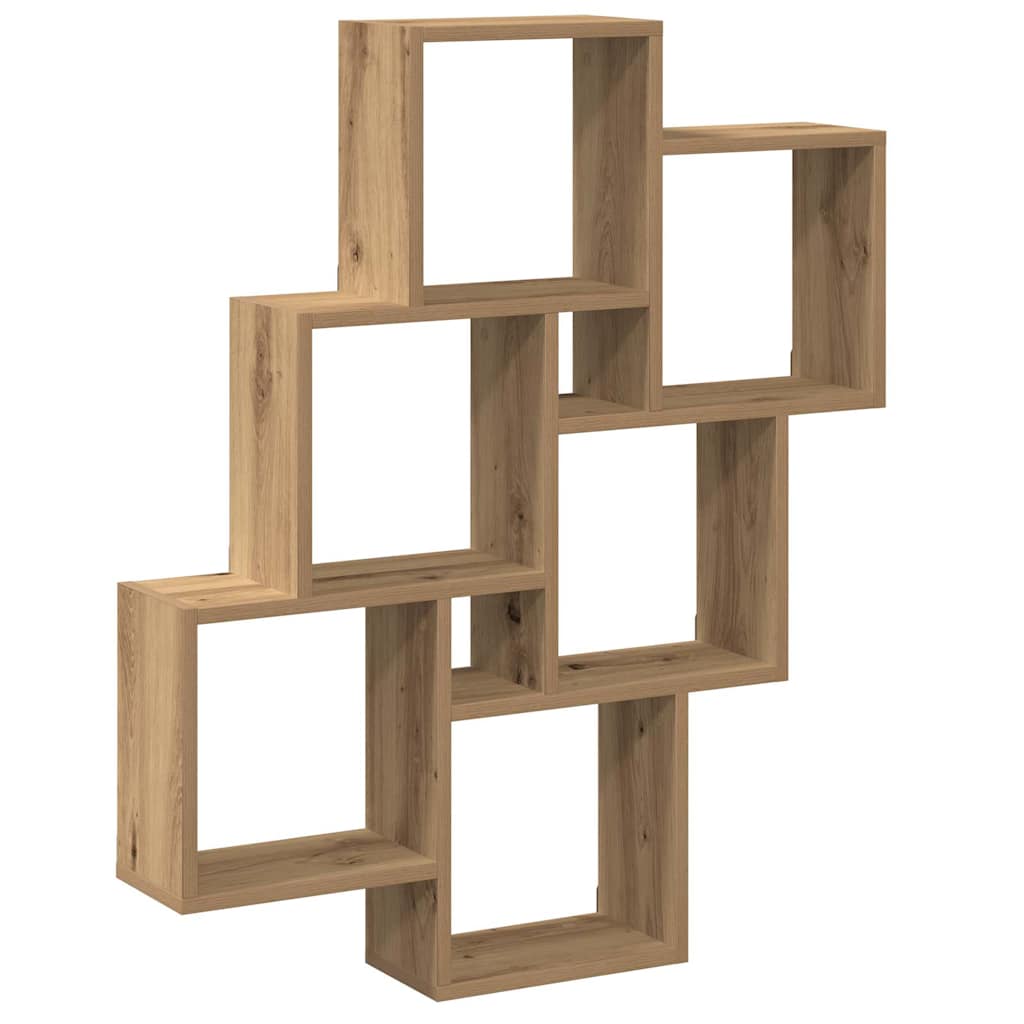 Vegghylle Kubeformet Artisan Eik 78X15X93 Cm Konstruert Tre