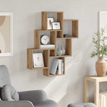 Vegghylle Kubeformet Artisan Eik 78X15X93 Cm Konstruert Tre