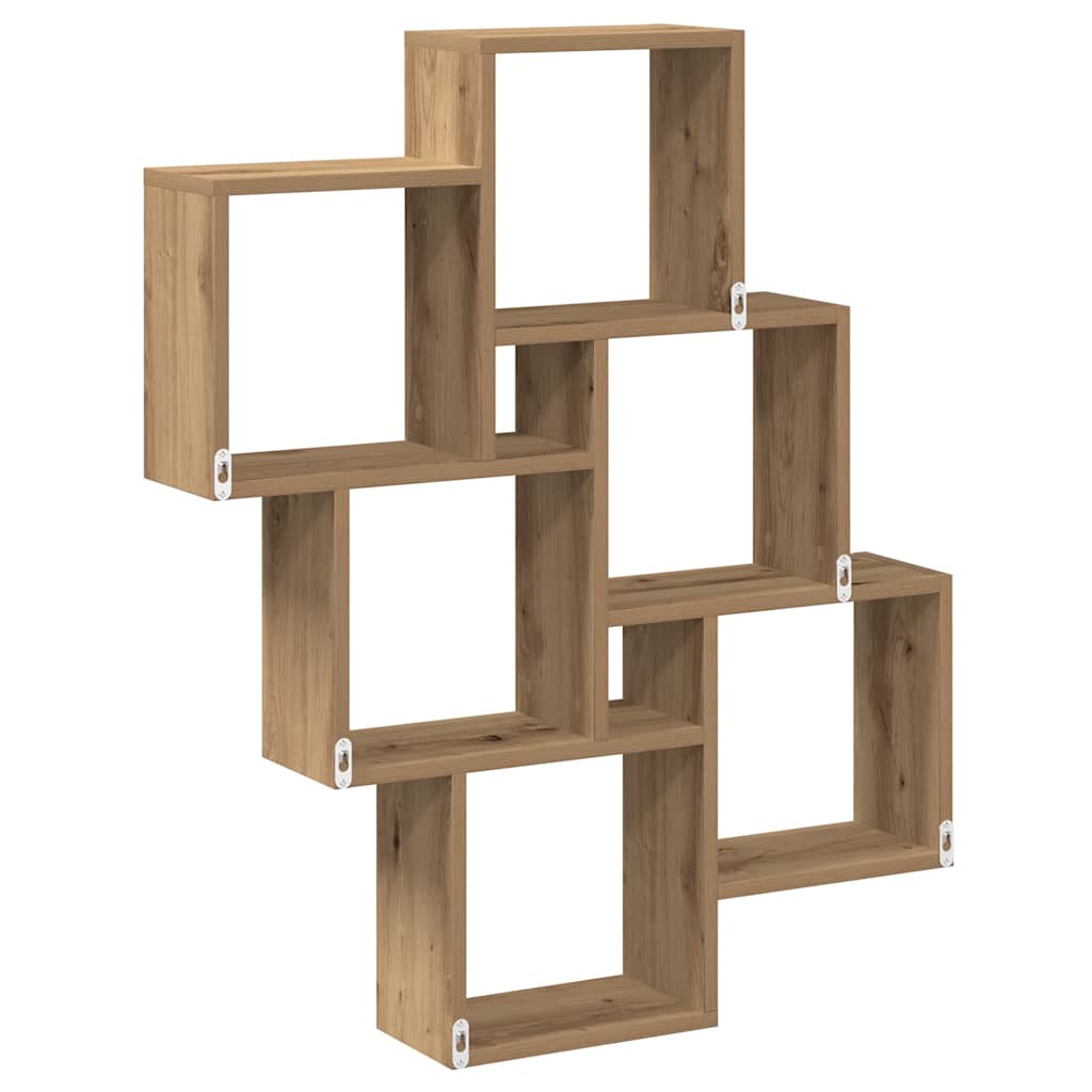 Vegghylle Kubeformet Artisan Eik 78X15X93 Cm Konstruert Tre