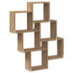 Vegghylle Kubeformet Artisan Eik 78X15X93 Cm Konstruert Tre
