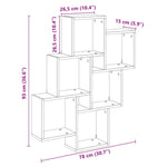 Vegghylle Kubeformet Artisan Eik 78X15X93 Cm Konstruert Tre