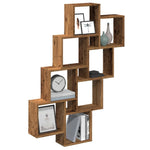 Vegghylle Kubeformet Gammelt Tre 90X15X119,5 Cm Konstruert Tre