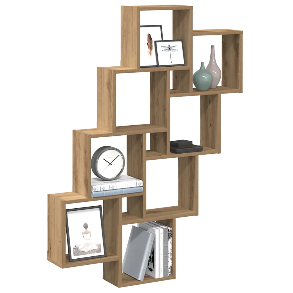Vegghylle Kubeformet Artisan Eik 90X15X119,5 Cm Konstruert Tre