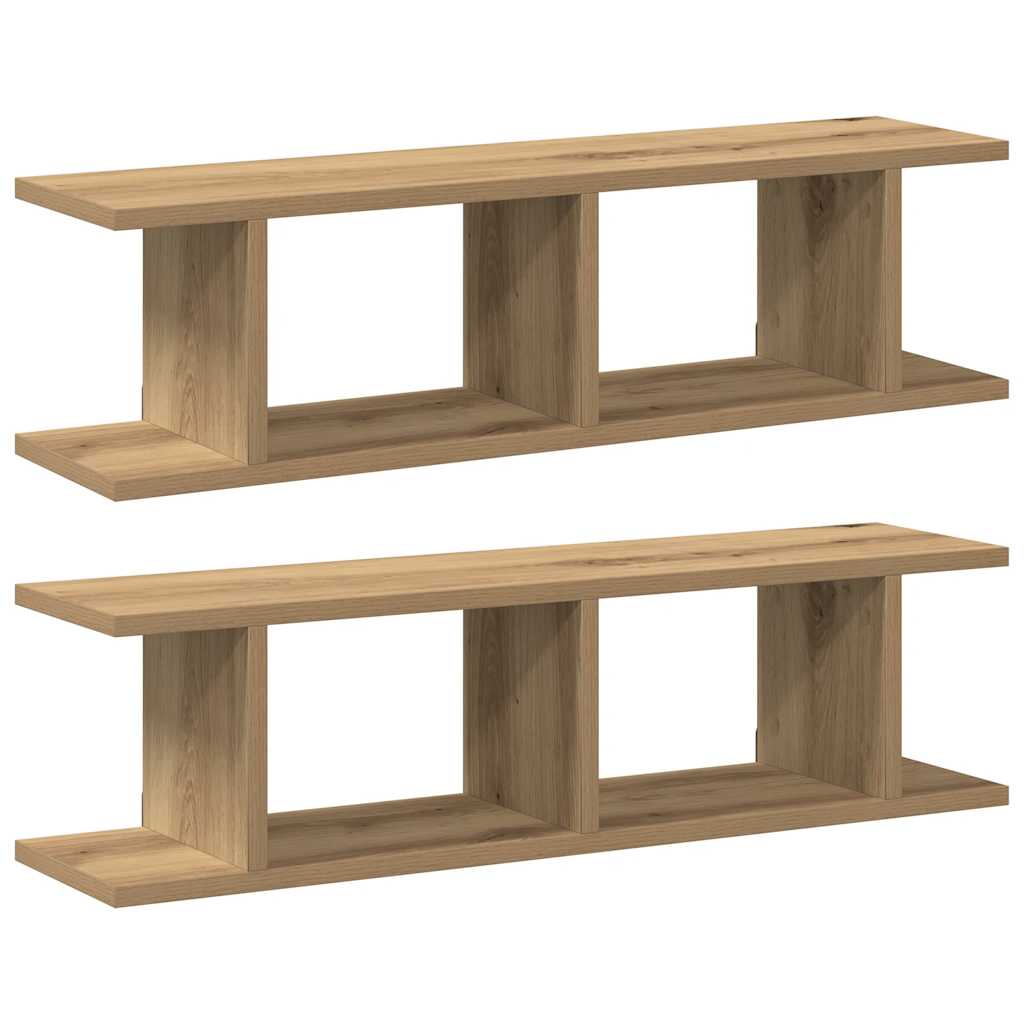 Vegghyller 2 Stk Artisan Eik 75X18X20 Cm Konstruert Tre