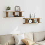 Vegghyller 2 Stk Artisan Eik 75X18X20 Cm Konstruert Tre