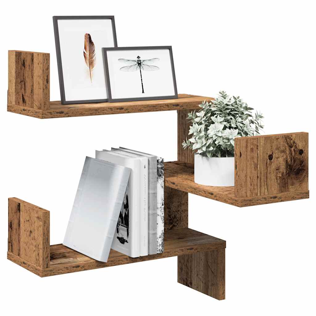Veggmontert Hylle Gammelt Tre 40X40X49,5 Cm Konstruert Tre