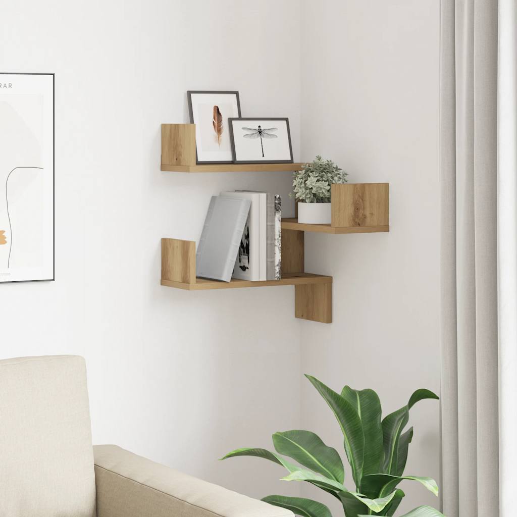 Veggmontert Hylle Artisan Eik 40X40X49,5 Cm Konstruert Tre