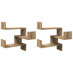 Vegg Hjørnehyller 2 Stk Artisan Eik 40X40X49,5Cm Konstruert Tre