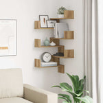 Vegg Hjørnehyller 2 Stk Artisan Eik 40X40X49,5Cm Konstruert Tre