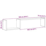 Vegghyller 2 Stk Gammelt Tre 100X15X20 Cm Konstruert Tre