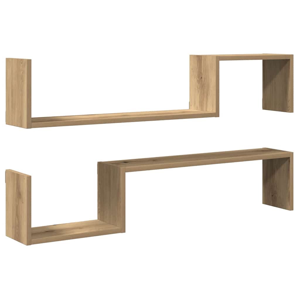 Vegghyller 2 Stk Artisan Eik 100X15X20 Cm Konstruert Tre