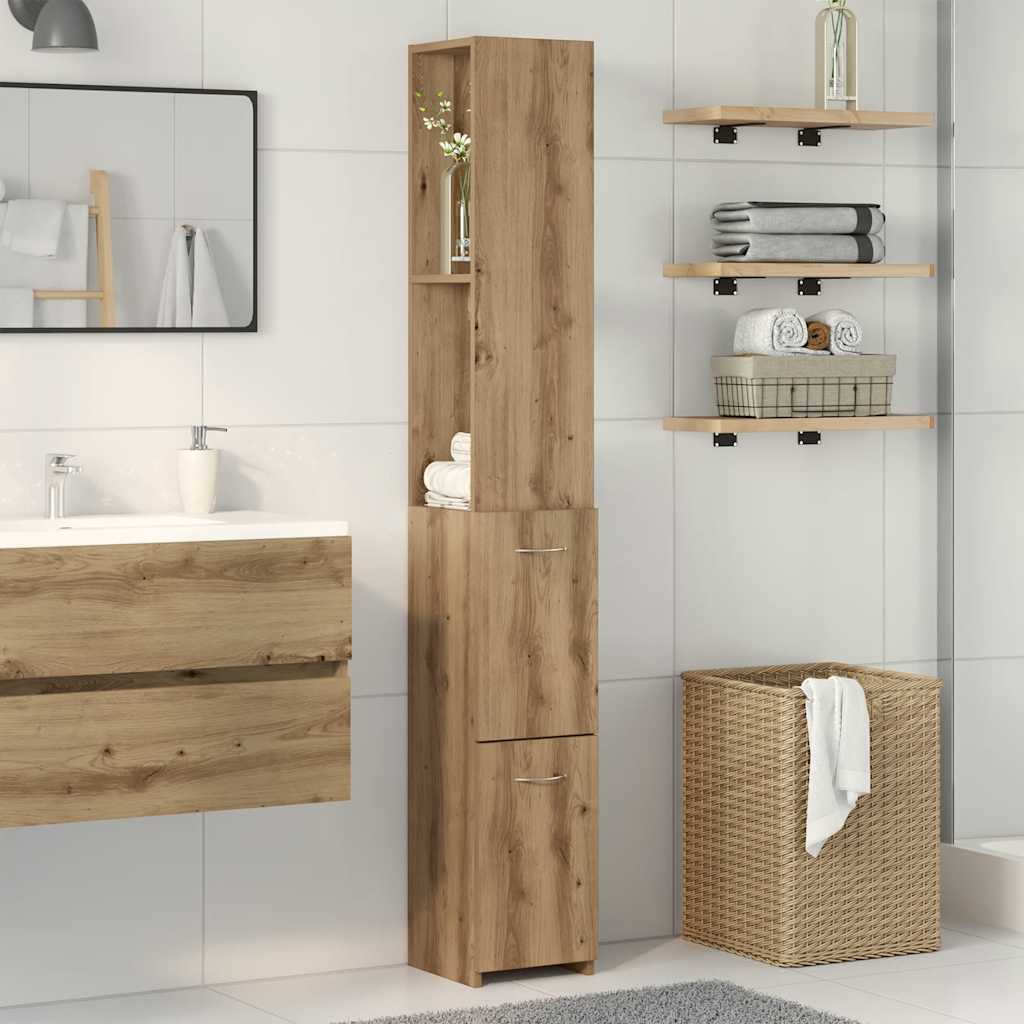 Baderomsskap Artisan Eik 25X25X170 Cm Konstruert Tre