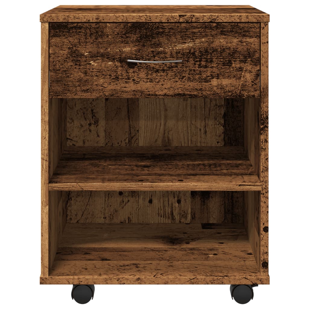 Rulleskap Gammelt Tre 46X36X59 Cm Konstruert Tre
