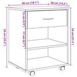 Rulleskap Gammelt Tre 46X36X59 Cm Konstruert Tre