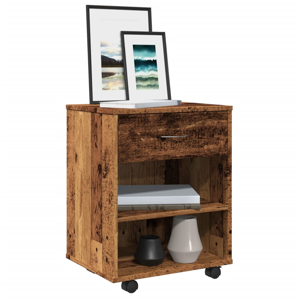 Rulleskap Gammelt Tre 46X36X59 Cm Konstruert Tre