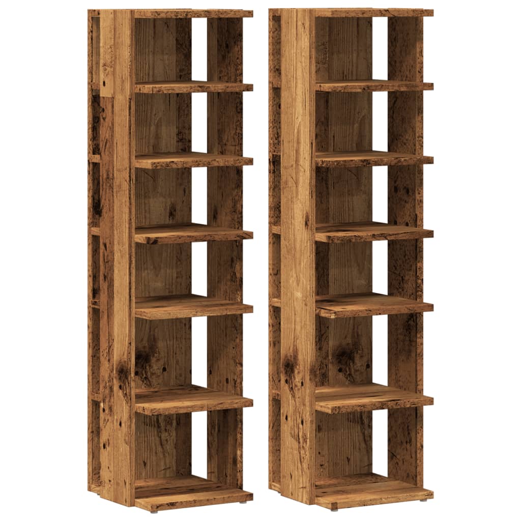 Skohyller 2 Stk Gammelt Tre 28X27X102 Cm Konstruert Tre