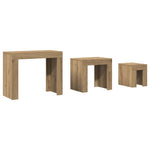Stablebare Salongbord 3 Stk Artisan Eik Konstruert Tre