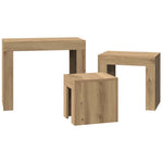 Stablebare Salongbord 3 Stk Artisan Eik Konstruert Tre