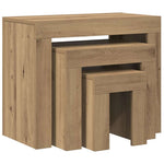 Stablebare Salongbord 3 Stk Artisan Eik Konstruert Tre