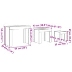 Stablebare Salongbord 3 Stk Artisan Eik Konstruert Tre