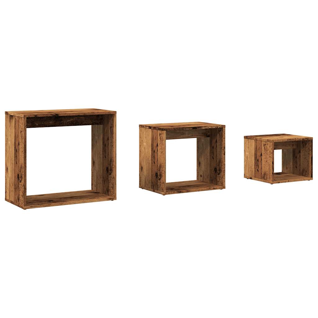 Stablebord 3 Stk Gammelt Tre Konstruert Tre