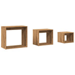 Stablebord 3 Stk Artisan Eik Konstruert Tre