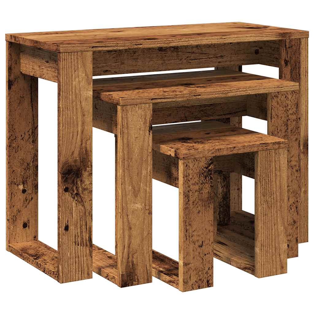 Stablebord 3 Stk Gammelt Tre Konstruert Tre