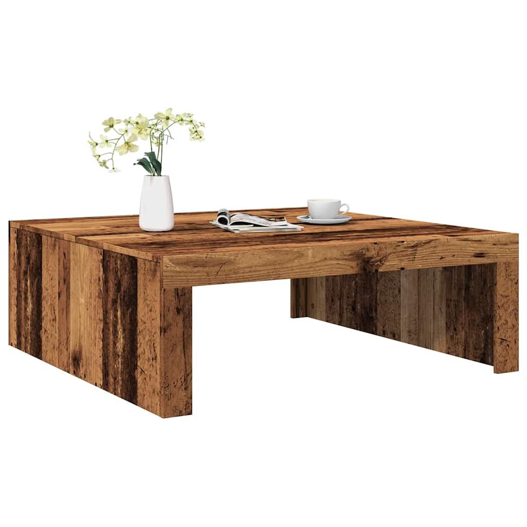 Salongbord Gammelt Tre 100X100X35 Cm Konstruert Tre