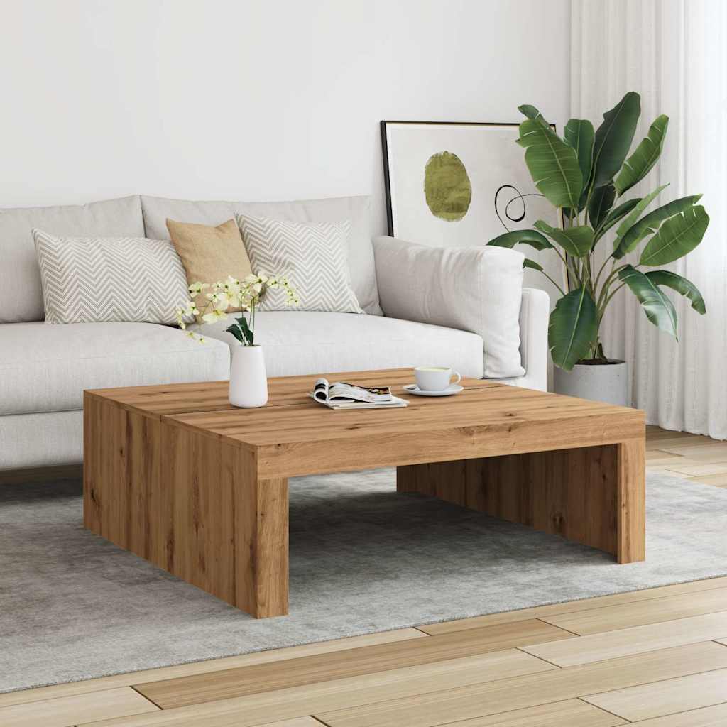 Salongbord Artisan Eik 100X100X35 Cm Konstruert Tre