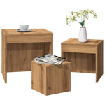 Stablebord 3 Stk Artisan Eik Konstruert Tre