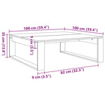 Salongbord Gammelt Tre 100X100X35 Cm Konstruert Tre