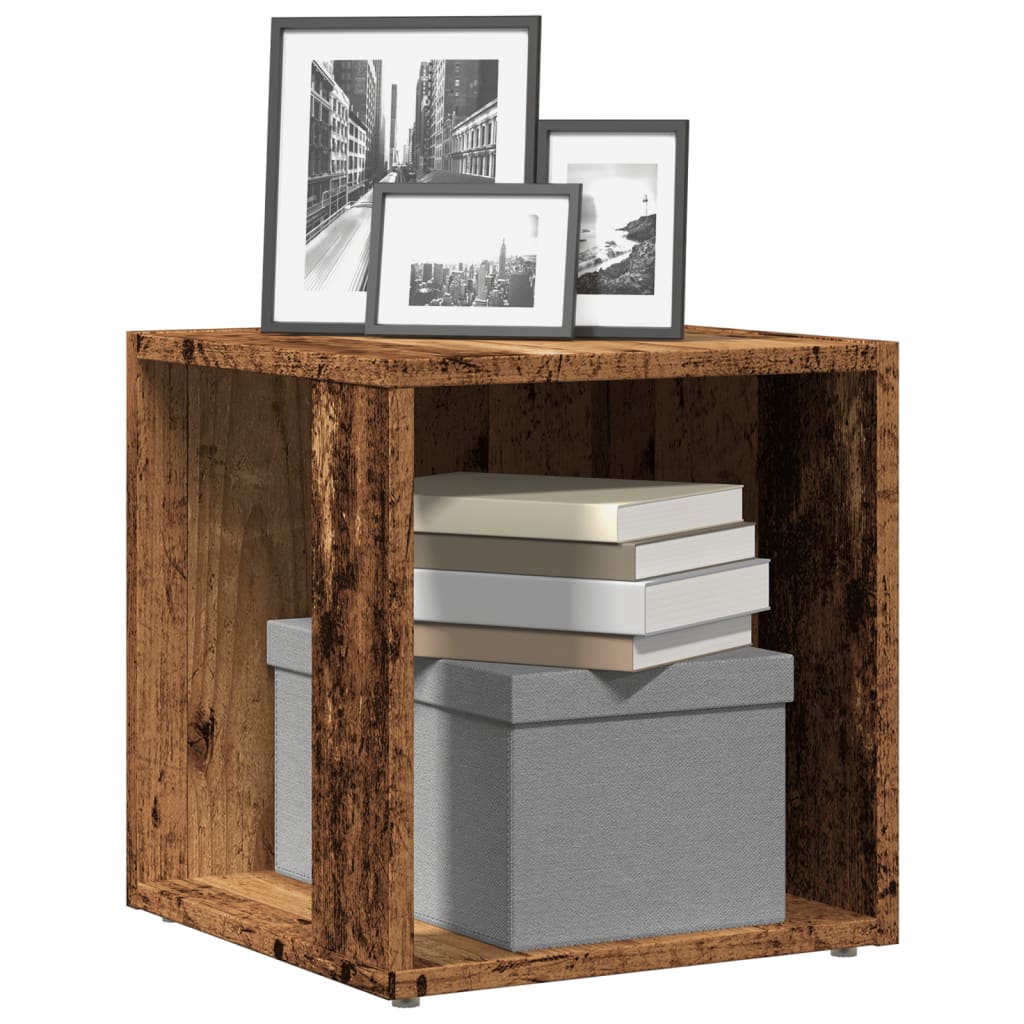 Sidebord Gammelt Tre 33X33X34 Cm Konstruert Tre