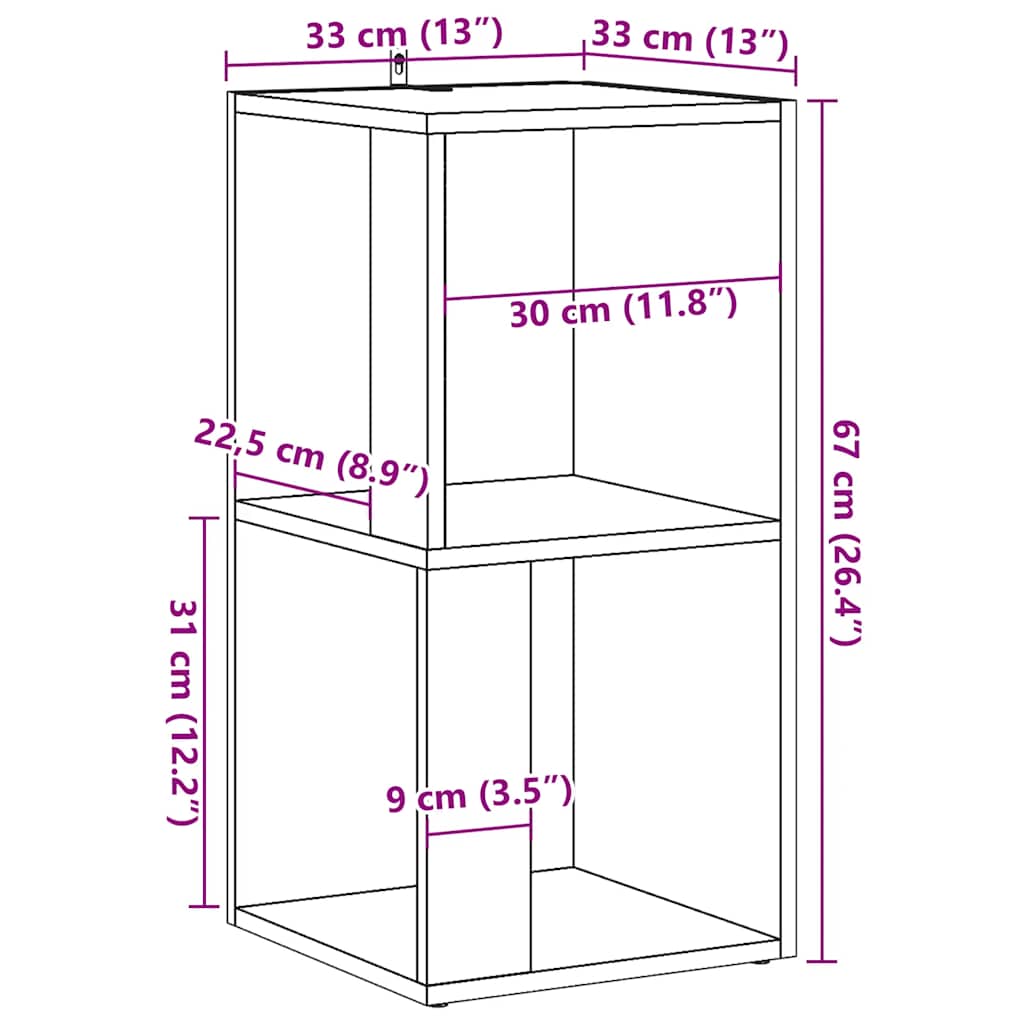 Hjørneskap Artisan Eik 33X33X67 Cm Konstruert Tre