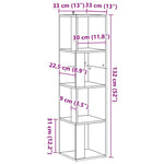 Hjørneskap Gammelt Tre 33X33X132 Cm Konstruert Tre