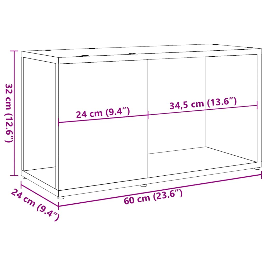 Tv-Benk Artisan Eik 60X24X32 Cm Konstruert Tre