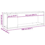 Tv-Benk Artisan Eik 100X24X32 Cm Konstruert Tre