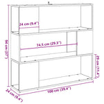 Bokhylle/Romdeler Artisan Eik 100X24X94 Cm